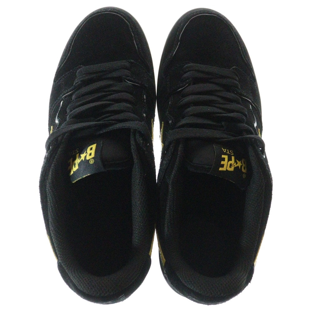 A BATHING APE(アベイシングエイプ) BAPE SK8 STA べイプ スケートスター ローカットスニーカー ブラック/イエロー US8/26cm 1G70191031