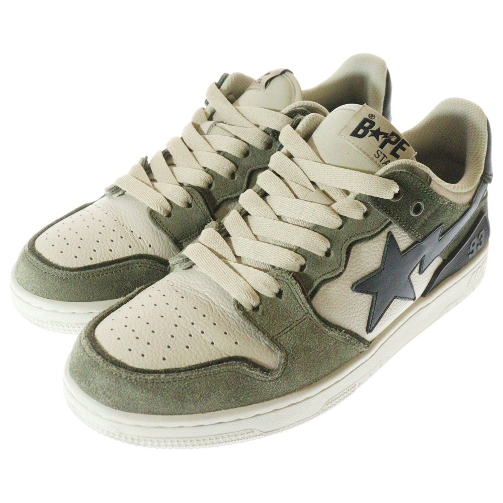 A BATHING APE(アベイシングエイプ) BAPE SK8 STA ABC べイプ スケートスター ローカットスニーカー カーキ/グレー US9/27cm 1I70191009