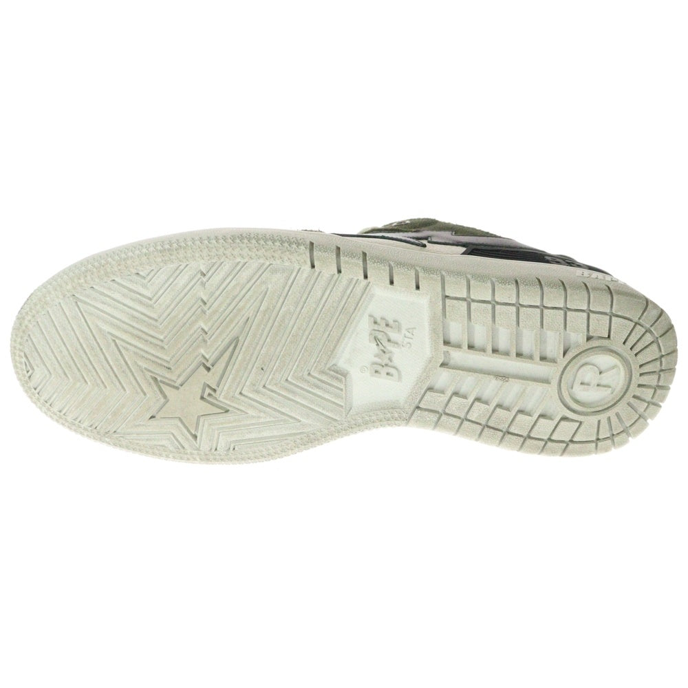 A BATHING APE(アベイシングエイプ) BAPE SK8 STA ABC べイプ スケートスター ローカットスニーカー カーキ/グレー US9/27cm 1I70191009