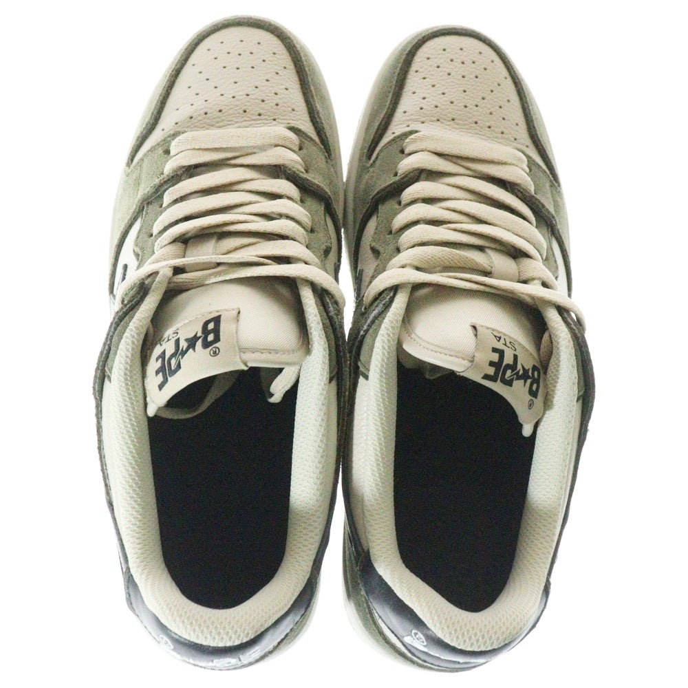 A BATHING APE(アベイシングエイプ) BAPE SK8 STA ABC べイプ スケートスター ローカットスニーカー カーキ/グレー US9/27cm 1I70191009
