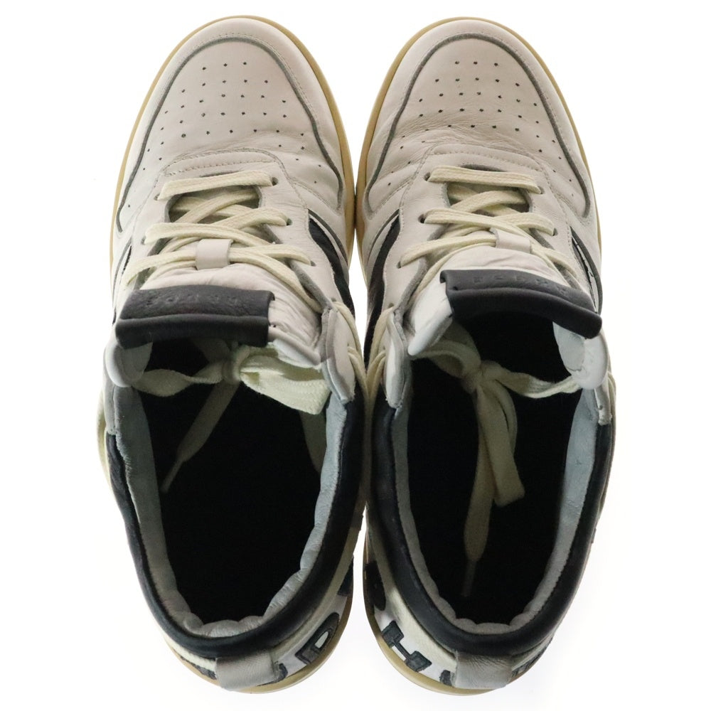 RHUDE(ルード) LOGO PATCH LACE-UP SNEAKERS ロゴパッチ レザー ローカットスニーカー ホワイト/ブラック US9/27cm RHSS22FO2317