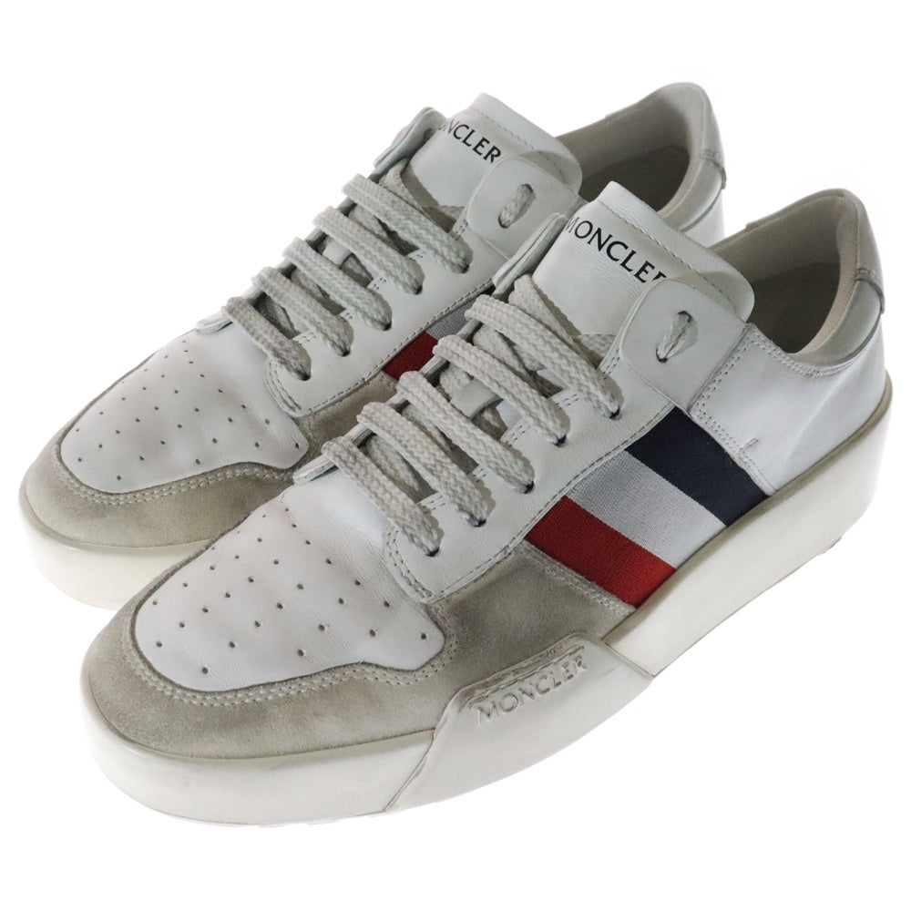 MONCLER(モンクレール) PROMYX VINTAGE トリコロールカラー レザー ローカットシューズ ホワイト