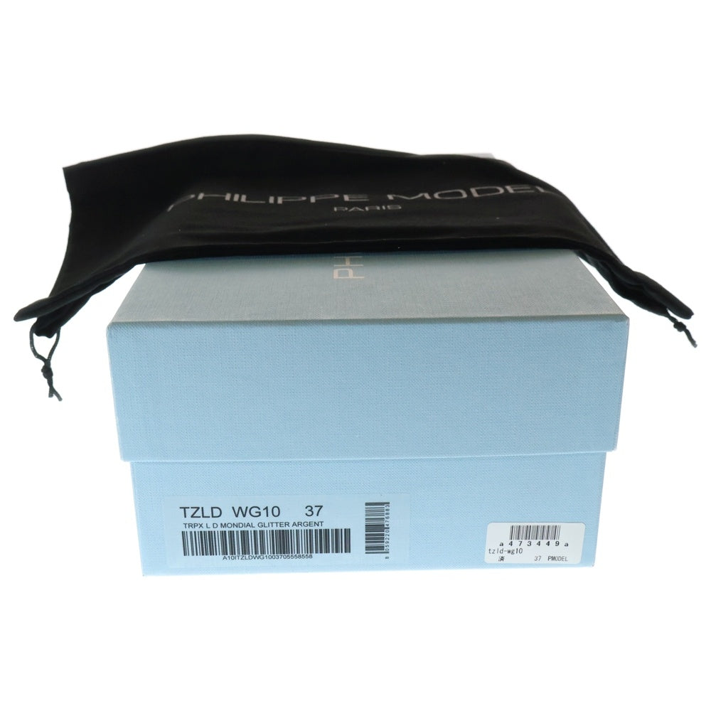 PHILIPPE MODEL(フィリップモデル) TROPEZ X MONDIAL GLITTER ARGENT トロぺ ラインストーン ローカットスニーカー グレー/シルバー TZLD WG10