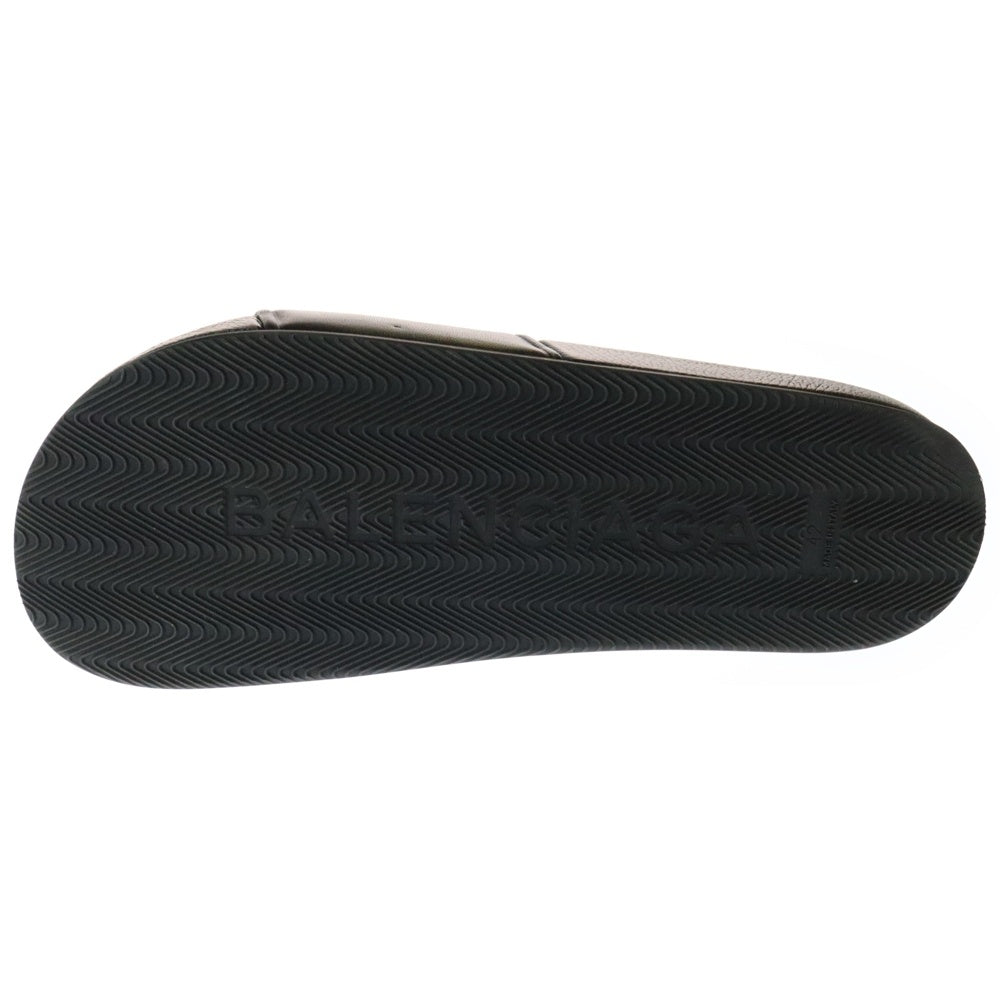 BALENCIAGA(バレンシアガ) キャンペーン ロゴ レザー スライド サンダル ブラック 506351