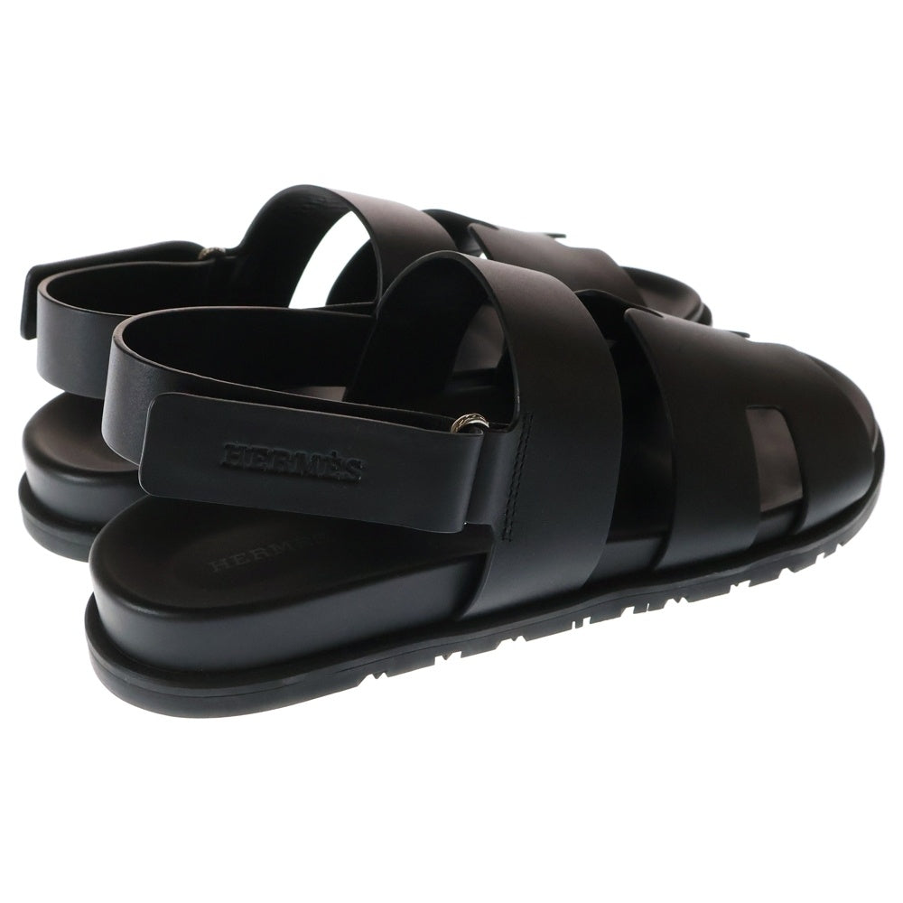 HERMES(エルメス) GENIUS ジニアス Hレザー ストラップ サンダル ブラック FR231695ZH