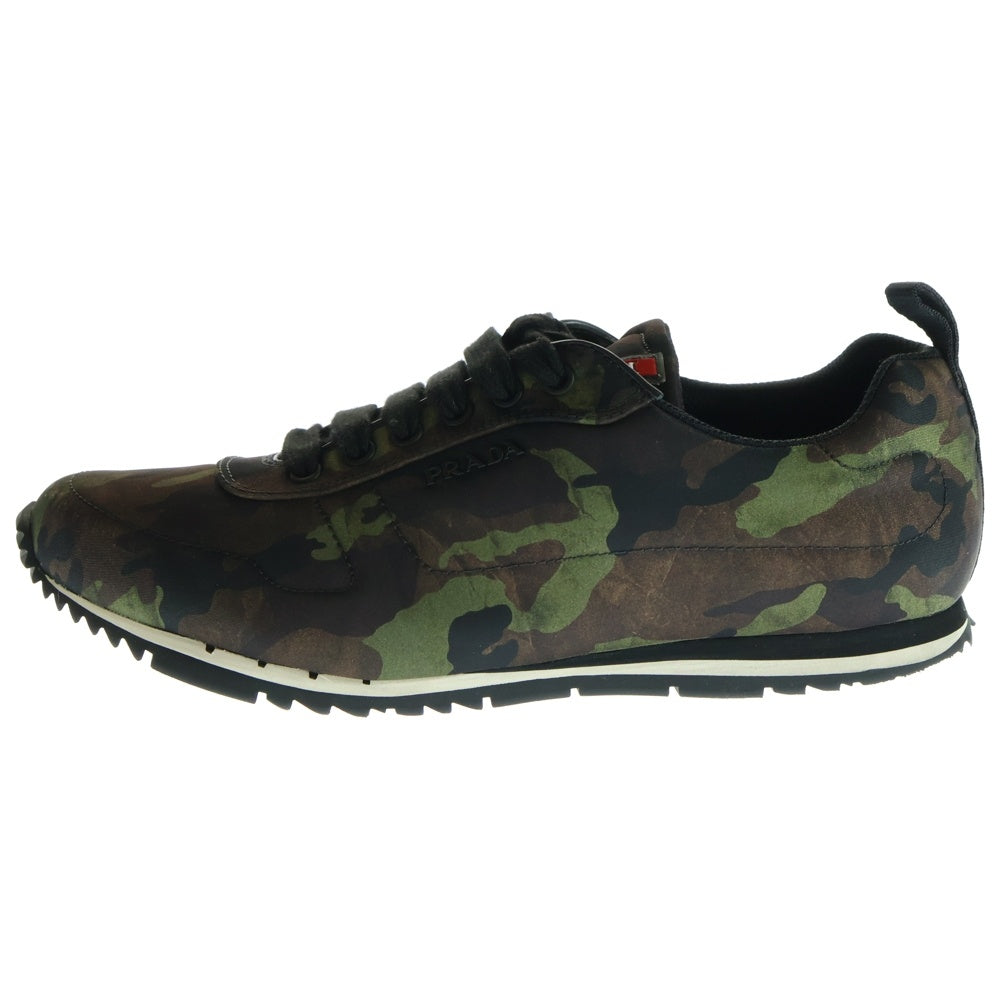 PRADA(プラダ) CAMOUFLAGE SNEAKER カモフラージュ サイドロゴ ローカットスニーカー カモ柄 カーキ/ブラック 4E 3220