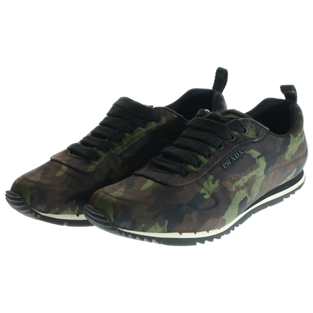 PRADA(プラダ) CAMOUFLAGE SNEAKER カモフラージュ サイドロゴ ローカットスニーカー カモ柄 カーキ/ブラック 4E 3220