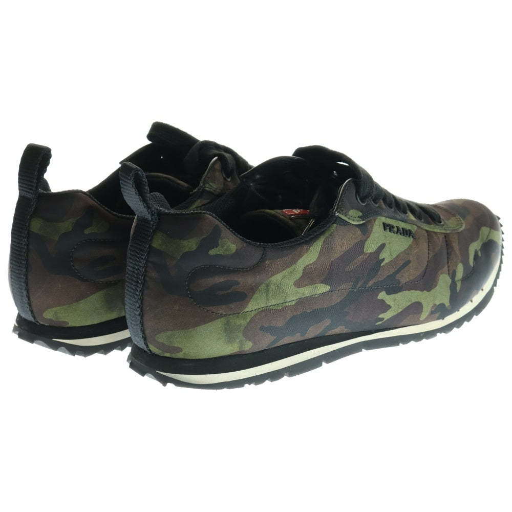 PRADA(プラダ) CAMOUFLAGE SNEAKER カモフラージュ サイドロゴ ローカットスニーカー カモ柄 カーキ/ブラック 4E 3220