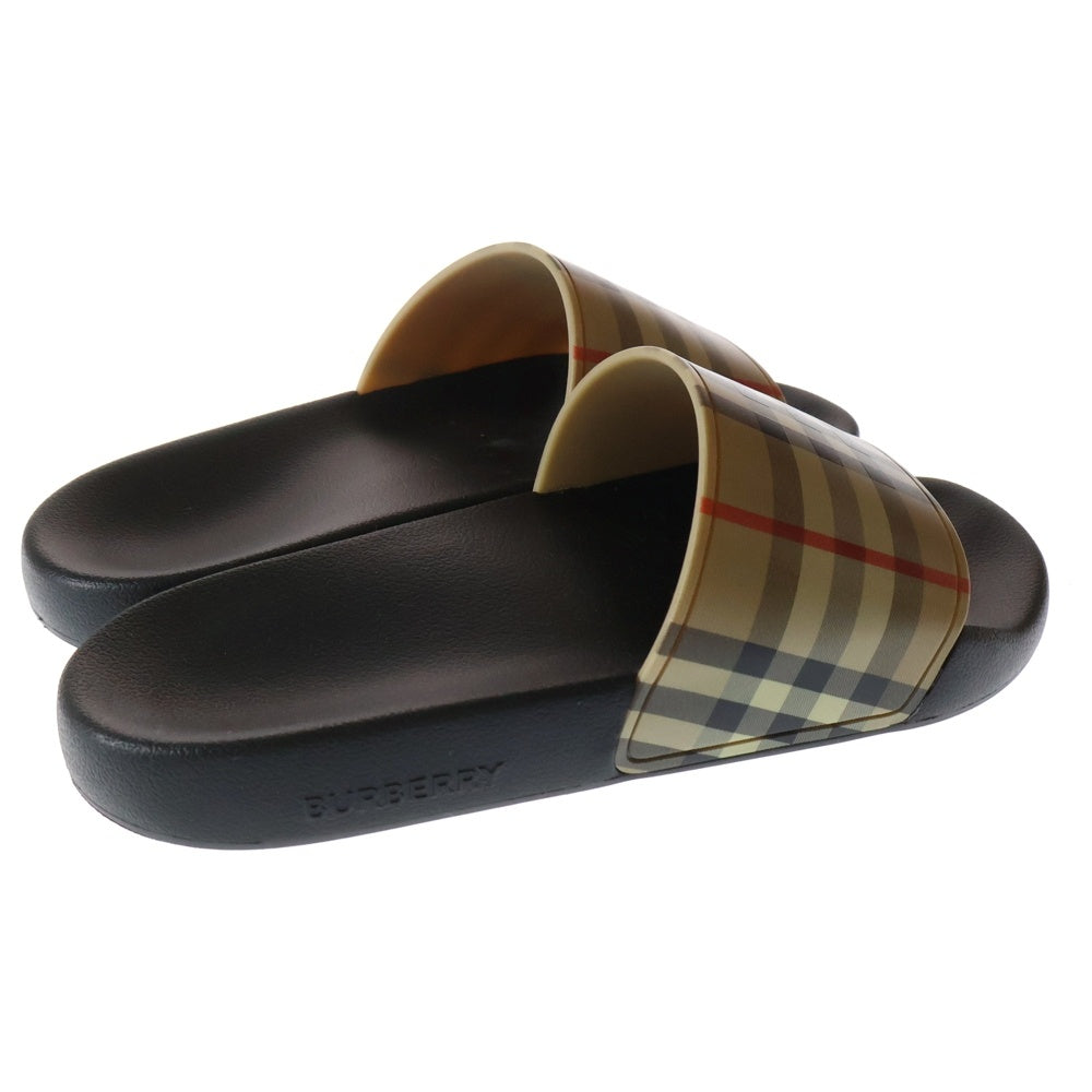 BURBERRY(バーバリー) ヴィンテージ チェック スライド ラバーサンダル ブラック/ブラウン 8024232 レディース