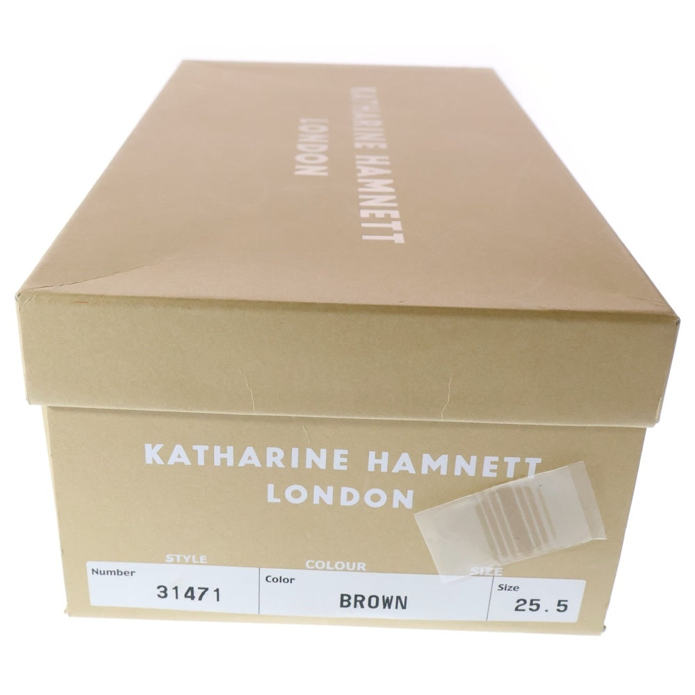 KATHARINE HAMNETT(キャサリンハムネット) レザー オックスフォード ダービーシューズ ブラウン 31471