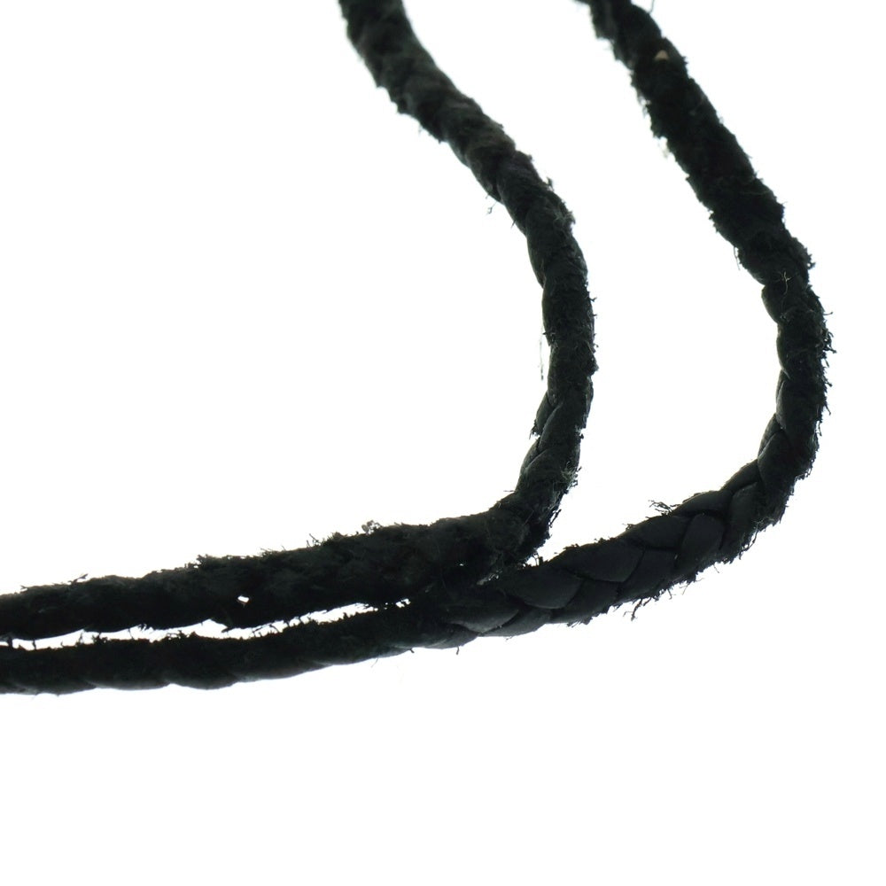 CHROME HEARTS(クロムハーツ) LEATHER BRAID SCROLL ネックレス レザーブレイドネックレス ブラック/シルバー BCA377