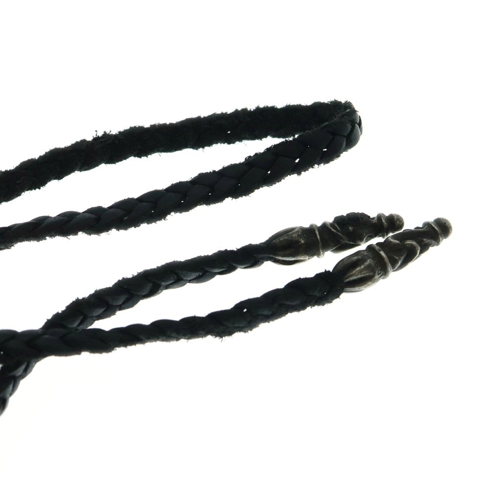 CHROME HEARTS(クロムハーツ) LEATHER BRAID SCROLL ネックレス レザーブレイドネックレス ブラック/シルバー BCA377