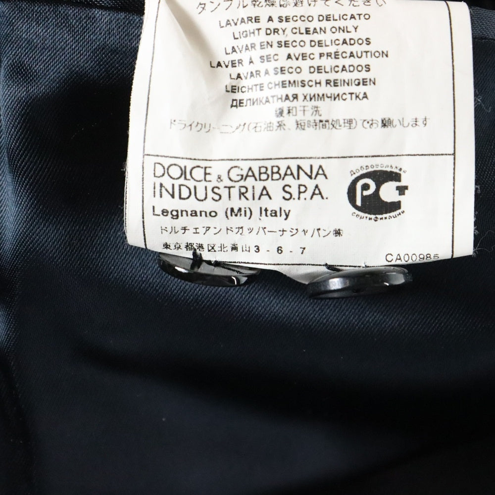 DOLCE & GABBANA(ドルチェアンドガッバーナ) ベロア ブロックチェック 1B テーラードジャケット レッド G2966T