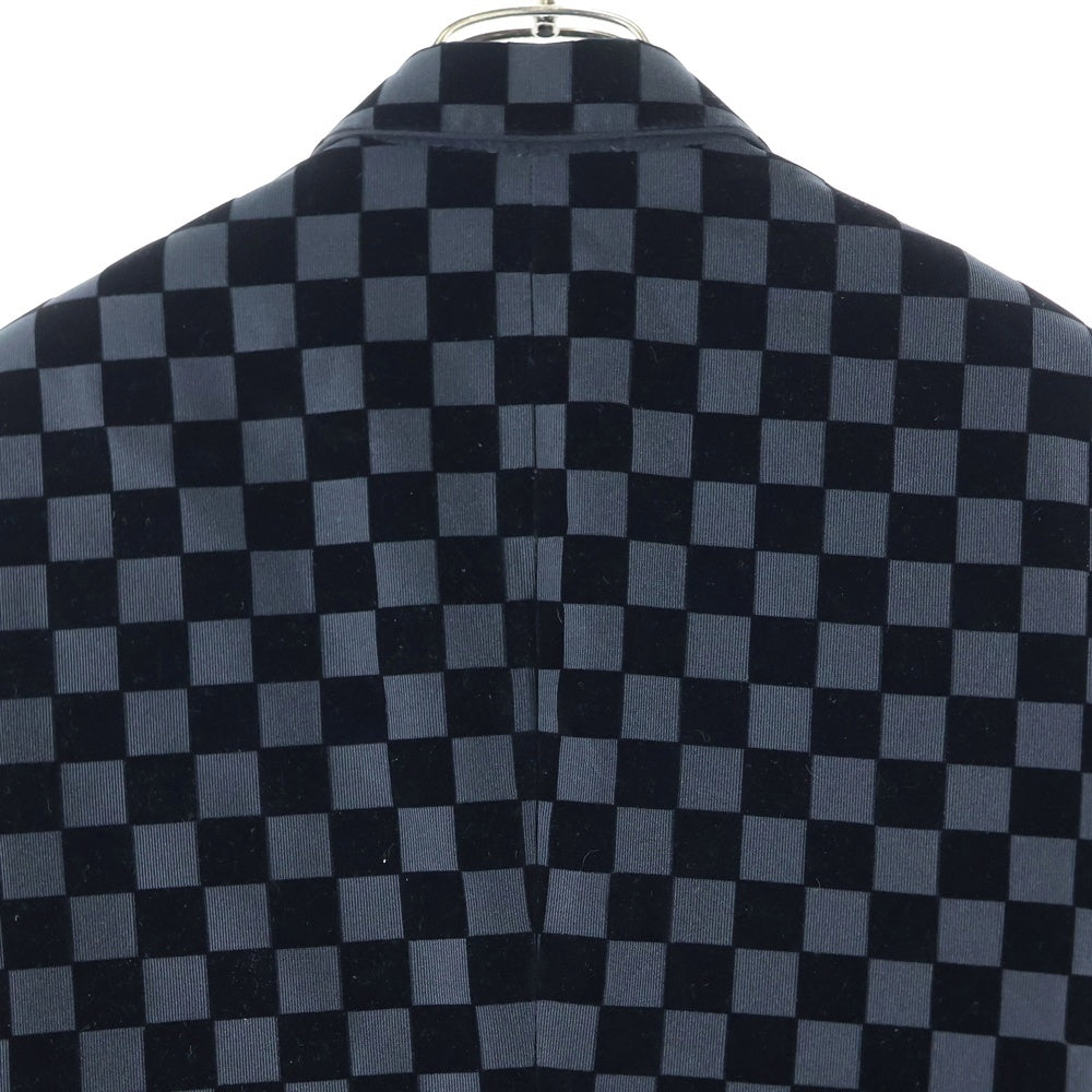 DOLCE & GABBANA(ドルチェアンドガッバーナ) ベロア ブロックチェック 1B テーラードジャケット ブラック G2966T