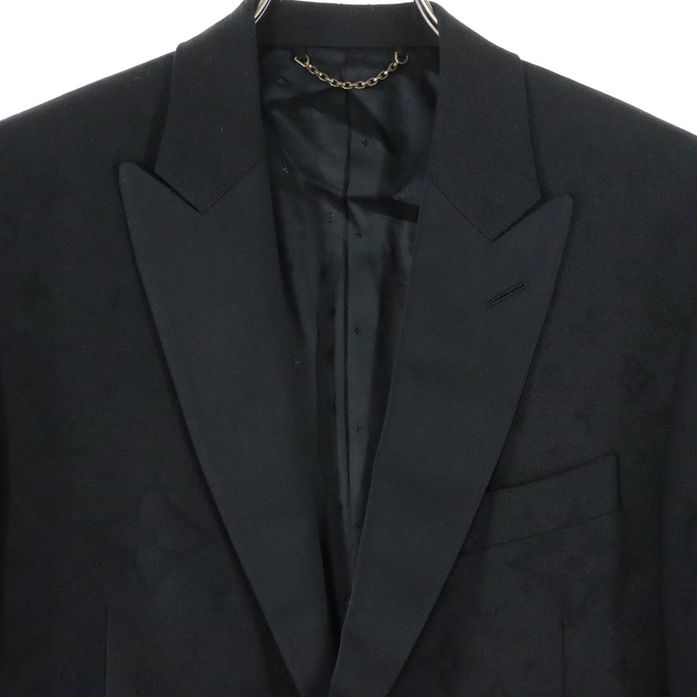 LOUIS VUITTON(ルイヴィトン) 19AW モノグラム総柄 ピークドラペル テーラードジャケット ブレザー ブラック RM192F OSN HHFJ4E