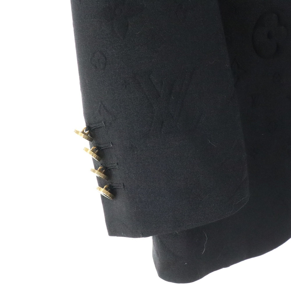 LOUIS VUITTON(ルイヴィトン) 19AW モノグラム総柄 ピークドラペル テーラードジャケット ブレザー ブラック RM192F OSN HHFJ4E