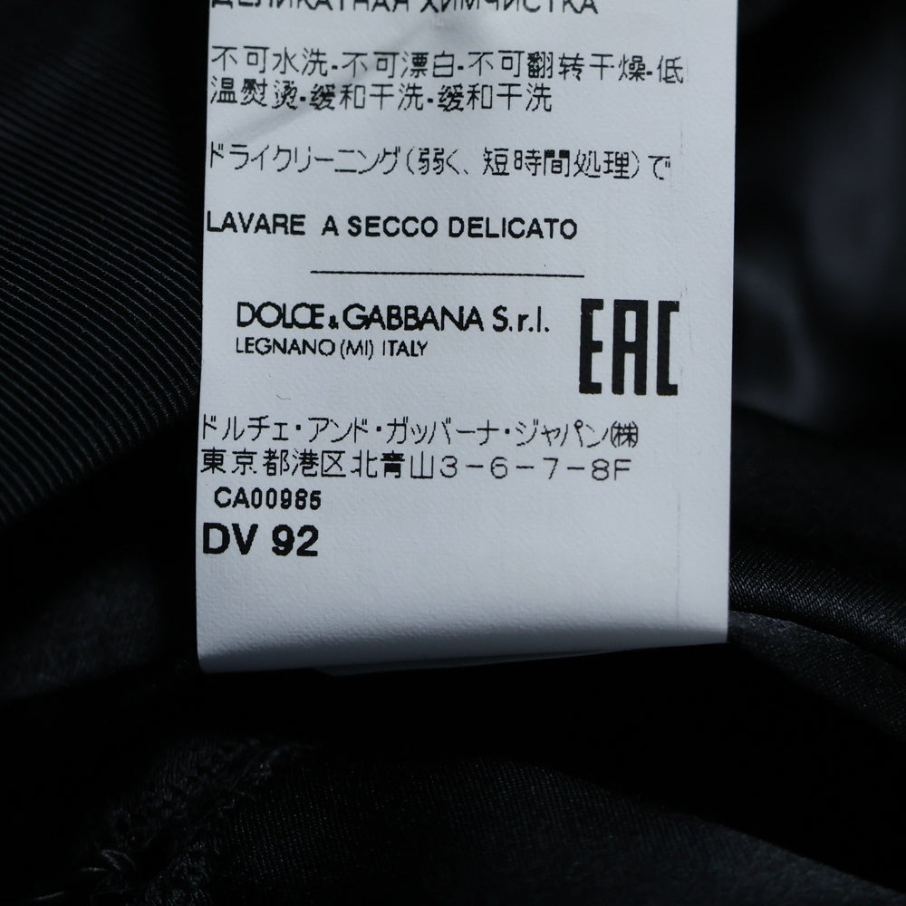 DOLCE & GABBANA(ドルチェアンドガッバーナ) 総柄 シルク ショールカラー タキシードジャケット ブラック/ホワイト G2MD7T/HS12F