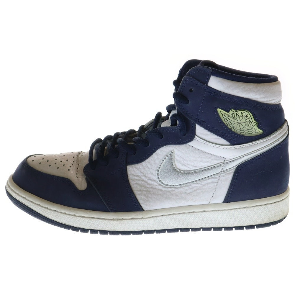 NIKE(ナイキ) AIR JORDAN 1 HIGH OG CO.JP MIDNIGHT NAVY 2020 エアジョーダン 1 ミッドナイトネイビー ハイカットスニーカー ホワイト/ネイビー US9/27cm DC1788-100