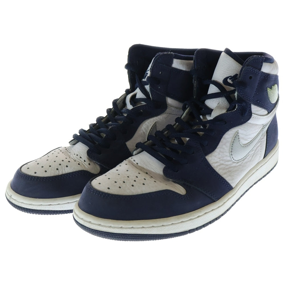 NIKE(ナイキ) AIR JORDAN 1 HIGH OG CO.JP MIDNIGHT NAVY 2020 エアジョーダン 1 ミッドナイトネイビー ハイカットスニーカー ホワイト/ネイビー US9/27cm DC1788-100