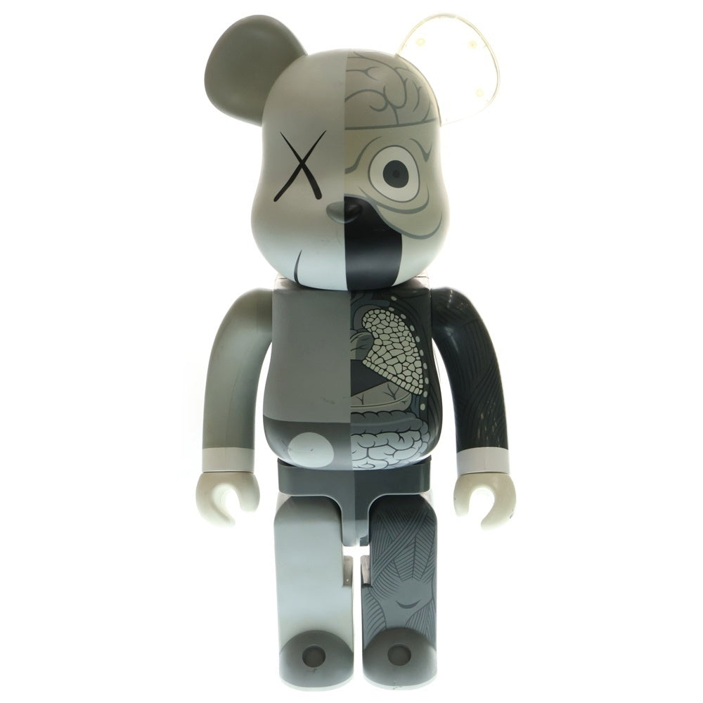 MEDICOM TOY(メディコムトイ) BE@RBRICK Original Fake ×KAWS Companion Dissected Grey 1000% カウズ ベアブリック フィギュア 人体模型 グレー