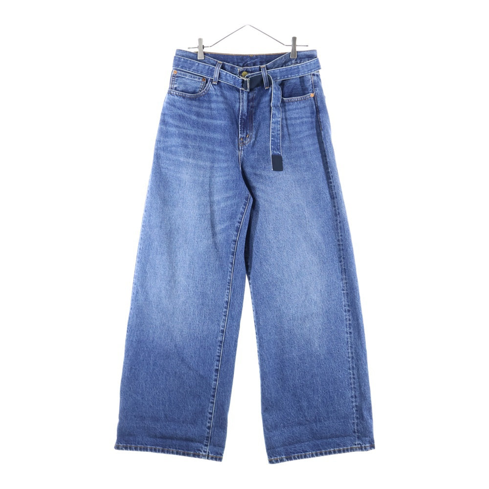 Sacai(サカイ) 25SS ×Levi's Denim Pants リーバイスデニムパンツ ベルト付き ワイド バギーデニムパンツ インディゴ 25-0962S