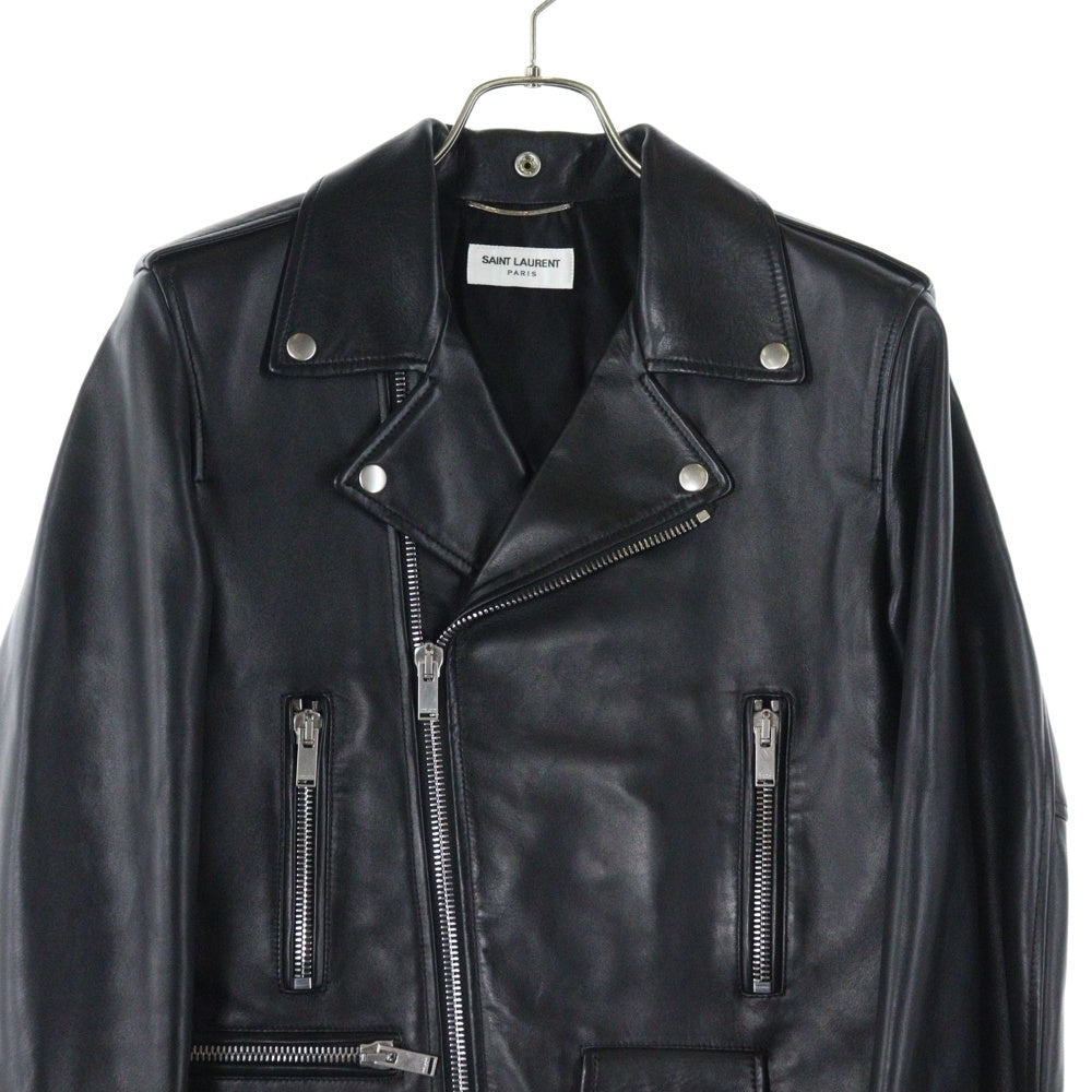 SAINT LAURENT PARIS(サンローランパリ) 17AW クラシック モーターサイクル レザー ダブルライダース ジャケット ブラック L01O 484280 Y5YA2