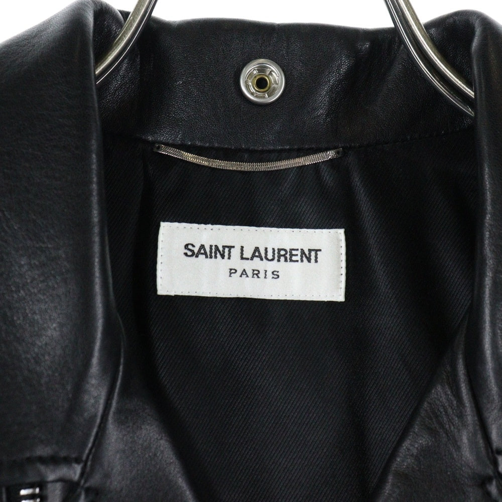 SAINT LAURENT PARIS(サンローランパリ) 17AW クラシック モーターサイクル レザー ダブルライダース ジャケット ブラック L01O 484280 Y5YA2