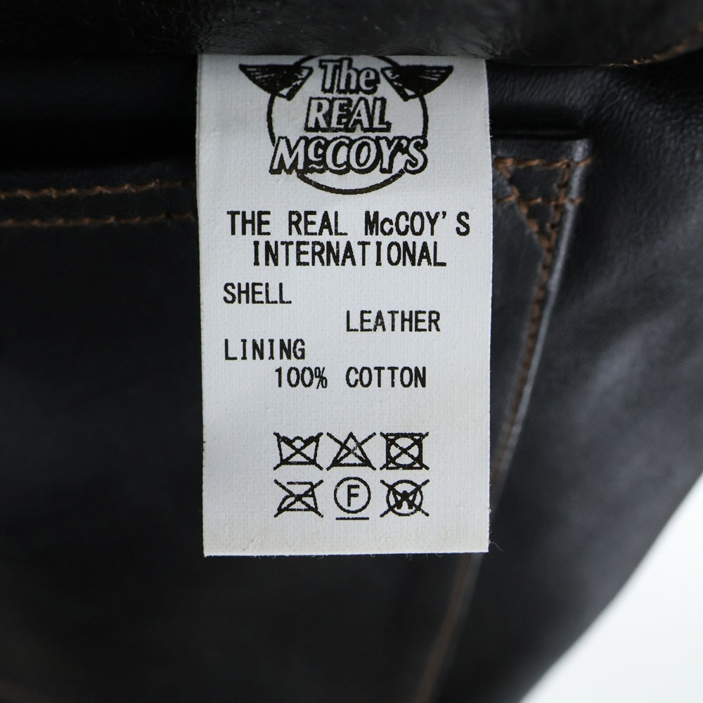 THE REAL McCOY'S(ザリアルマッコイ) TYPE A-2 リブ切替 レザー フロントジップ フライトジャケット ダークブラウン 41-6330P