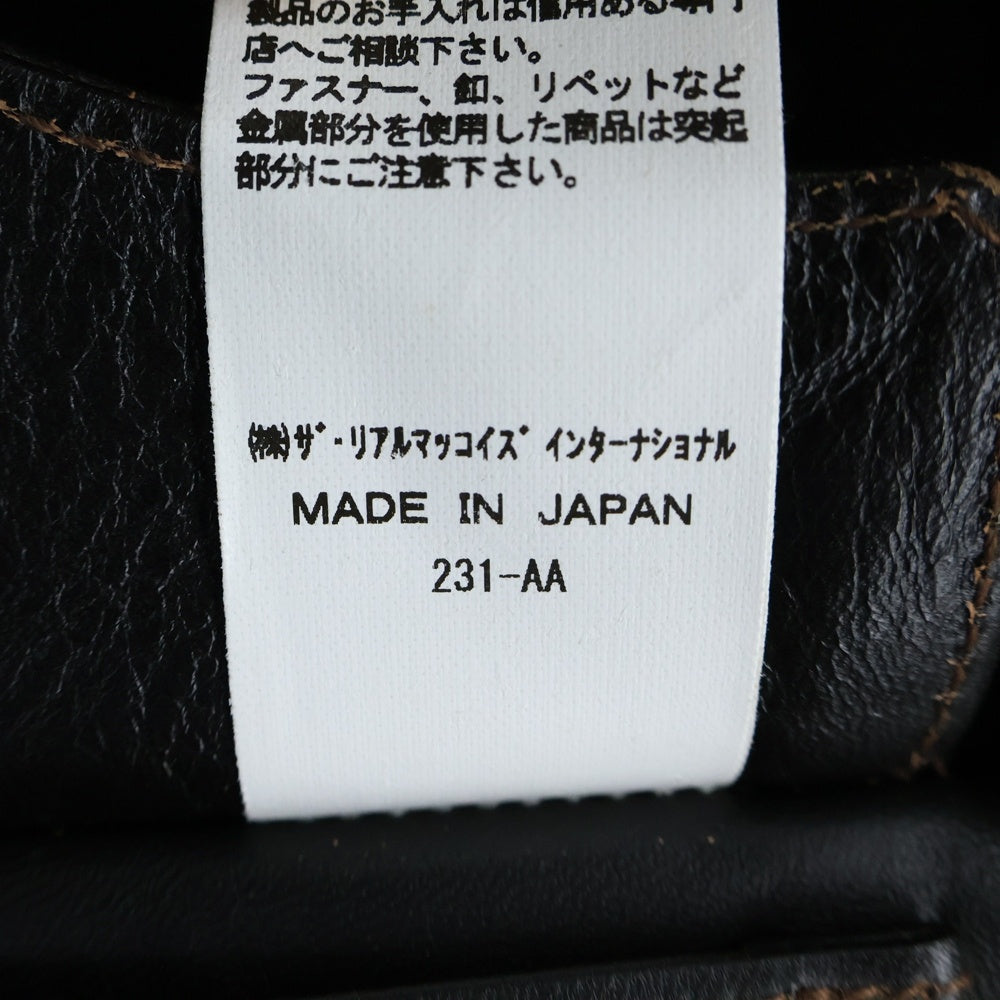 THE REAL McCOY'S(ザリアルマッコイ) TYPE A-2 リブ切替 レザー フロントジップ フライトジャケット ダークブラウン 41-6330P