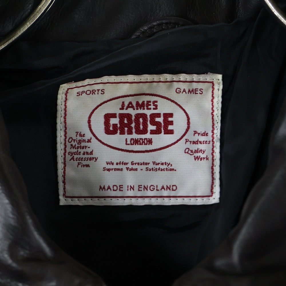 JAMES GROSE(ジェームスグロース) ホースレザー シングルライダースジャケット ブラウン