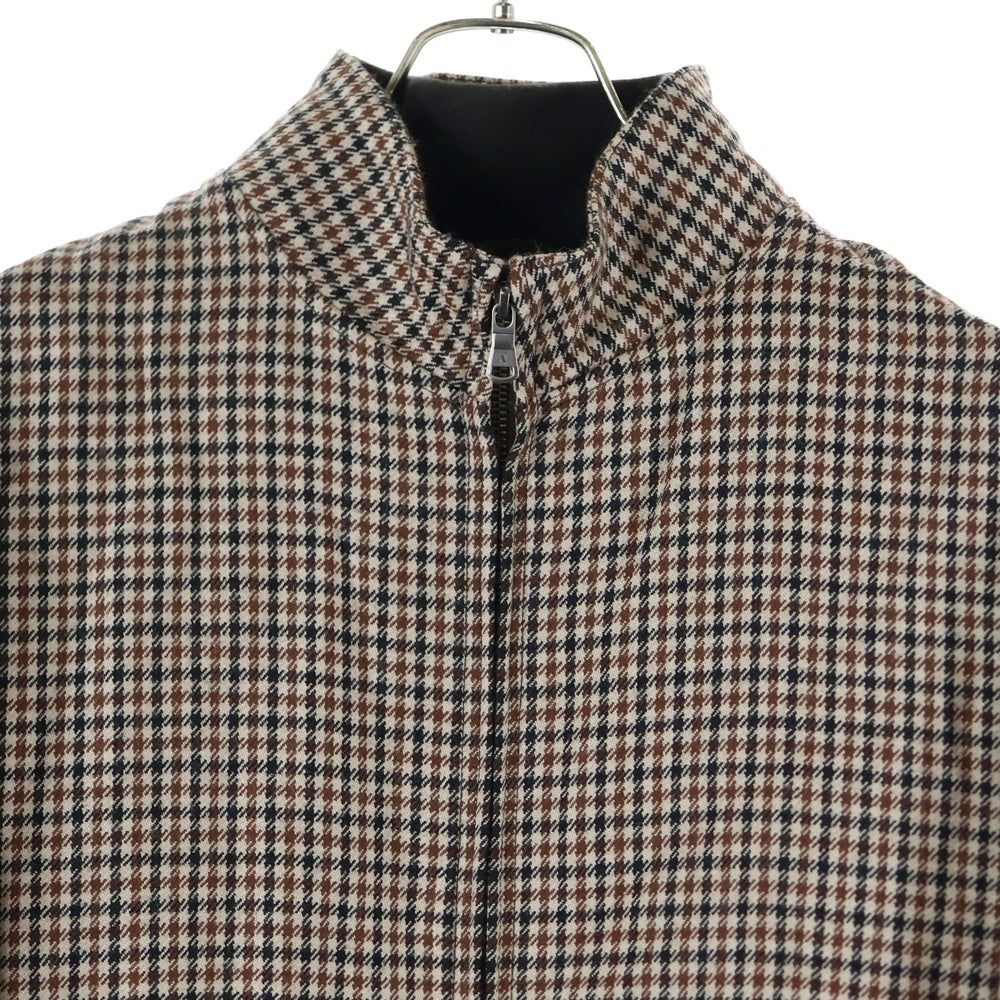 Acuascutum(アクアスキュータム) CLUB CHECK HARRINGTON JACKET クラブチェック ハリントン ジップアップジャケット ブラウン 2203412002-39