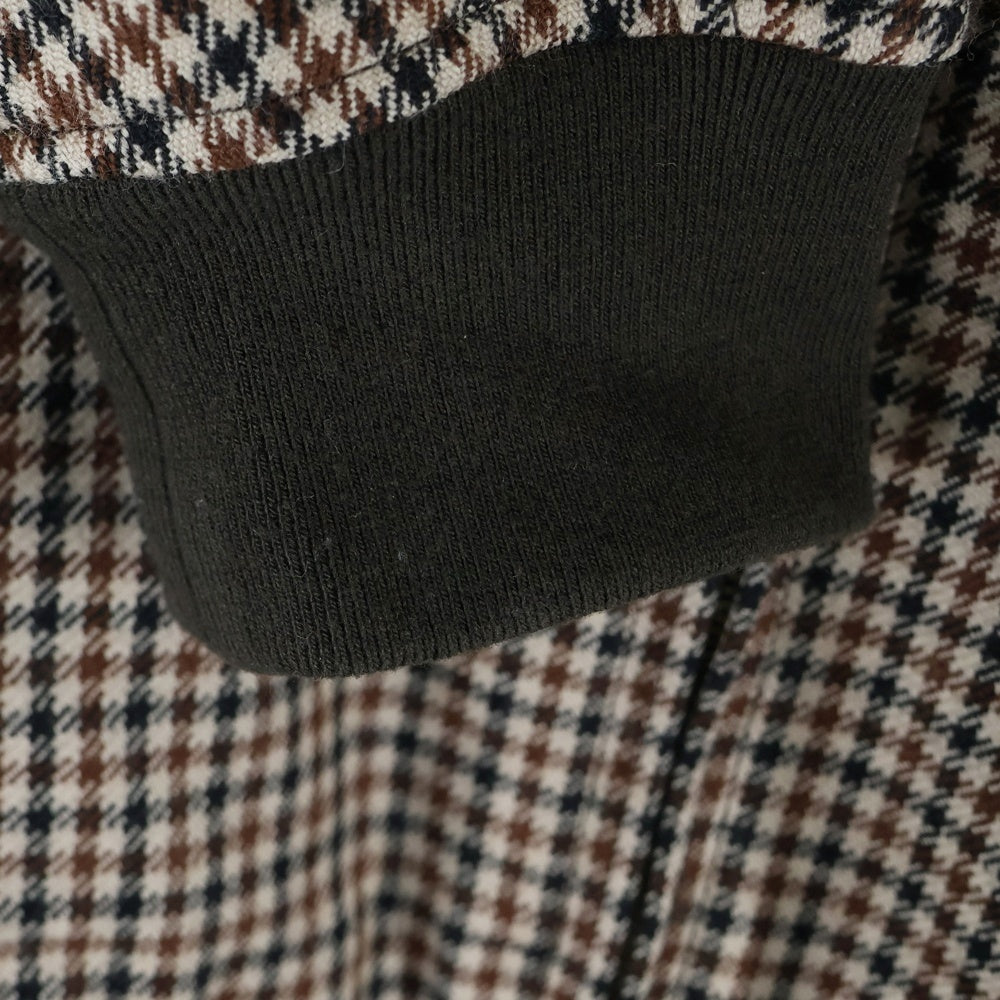 Acuascutum(アクアスキュータム) CLUB CHECK HARRINGTON JACKET クラブチェック ハリントン ジップアップジャケット ブラウン 2203412002-39