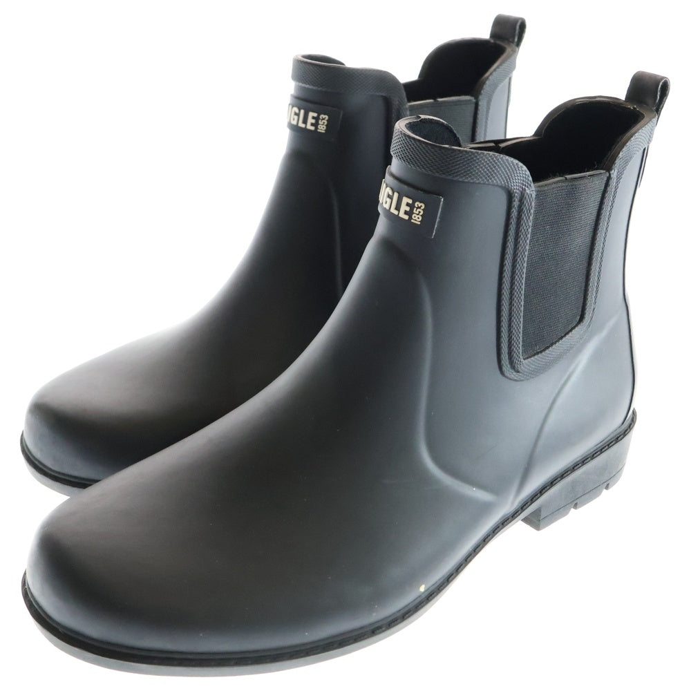 AIGLE(エーグル) ロゴパッチ ハイカット レインブーツ ブラック FS9457
