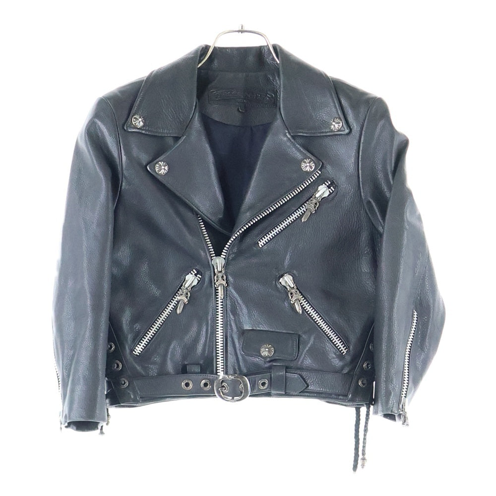 CHROME HEARTS(クロムハーツ) JJ DEAN JJディーン ダガージップ ライダース レザージャケット レディース キッズ ブラック