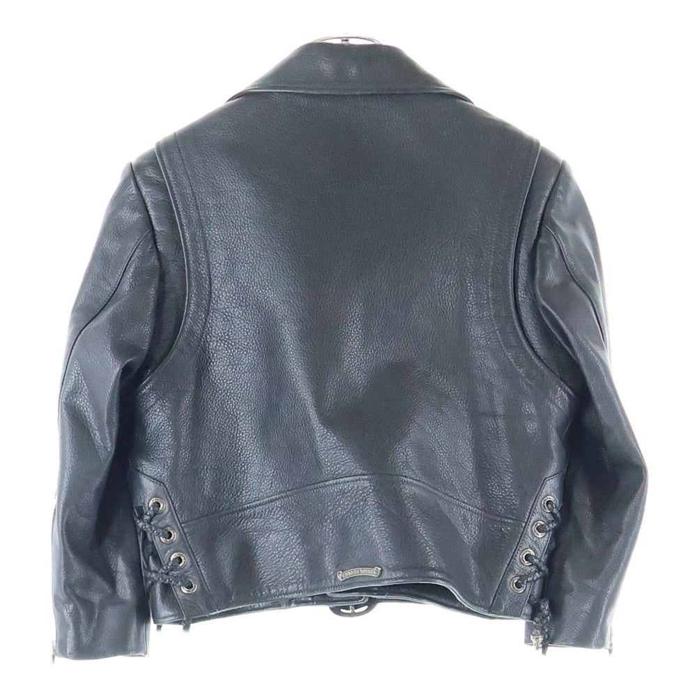 CHROME HEARTS(クロムハーツ) JJ DEAN JJディーン ダガージップ ライダース レザージャケット レディース キッズ ブラック
