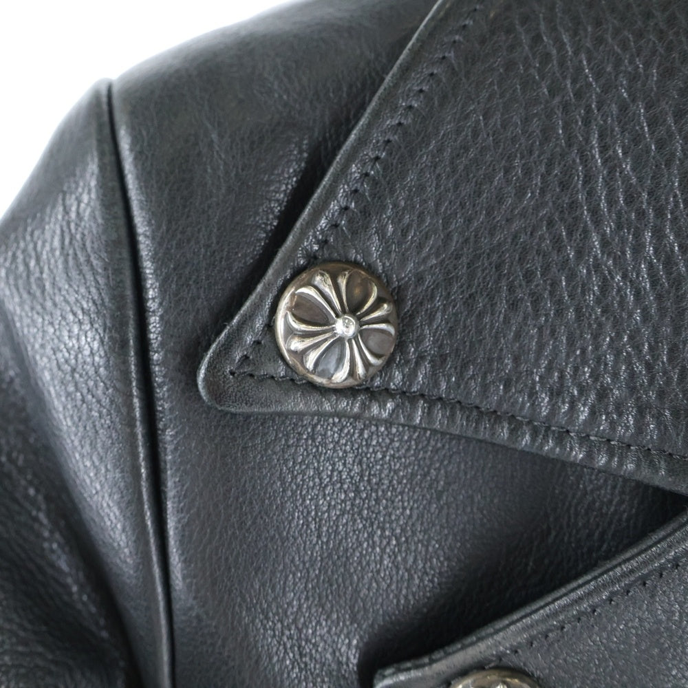 CHROME HEARTS(クロムハーツ) JJ DEAN JJディーン ダガージップ ライダース レザージャケット レディース キッズ ブラック