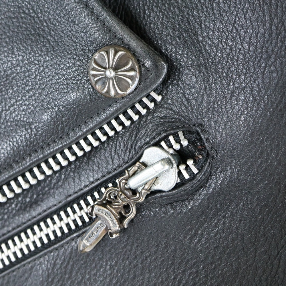 CHROME HEARTS(クロムハーツ) JJ DEAN JJディーン ダガージップ ライダース レザージャケット レディース キッズ ブラック