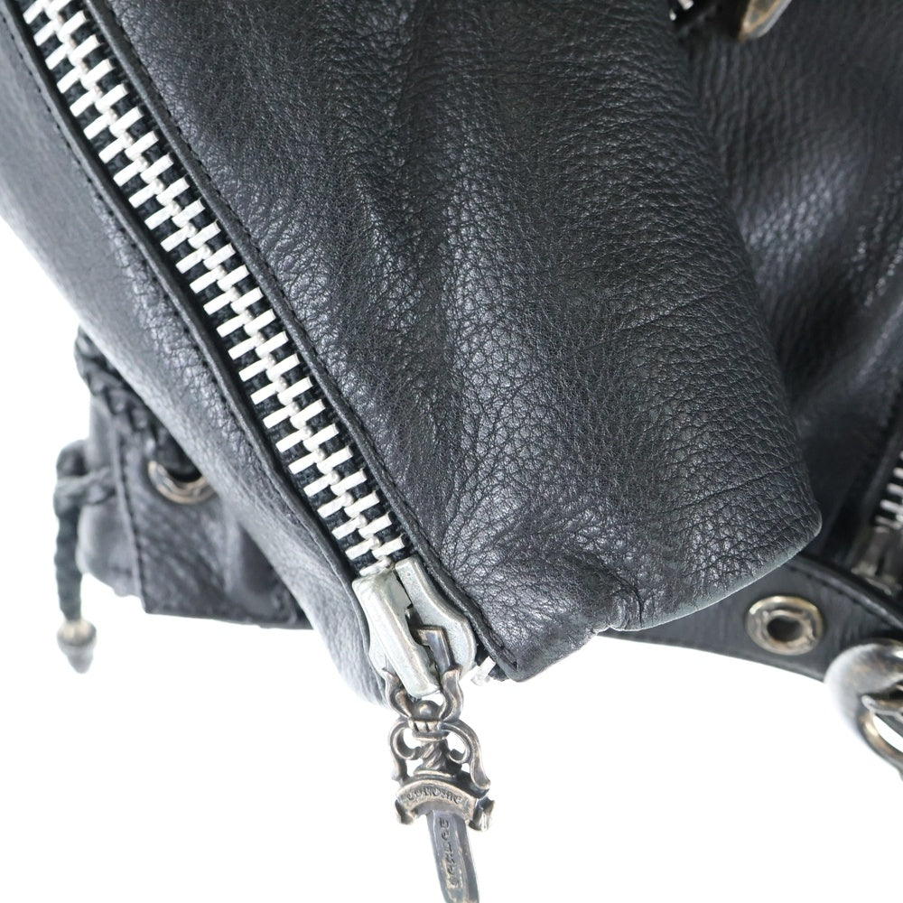 CHROME HEARTS(クロムハーツ) JJ DEAN JJディーン ダガージップ ライダース レザージャケット レディース キッズ ブラック