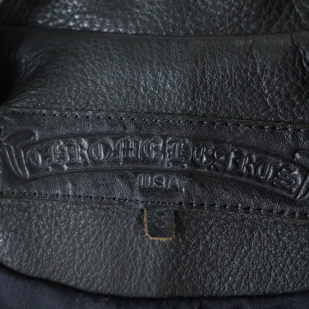 CHROME HEARTS(クロムハーツ) JJ DEAN JJディーン ダガージップ ライダース レザージャケット レディース キッズ ブラック