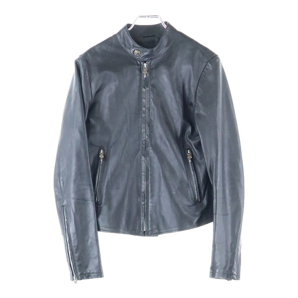 CHROME HEARTS(クロムハーツ) RACING2 DENVER レーシング2 ダガージップ レザー シングル ライダースジャケット レディース ブラック