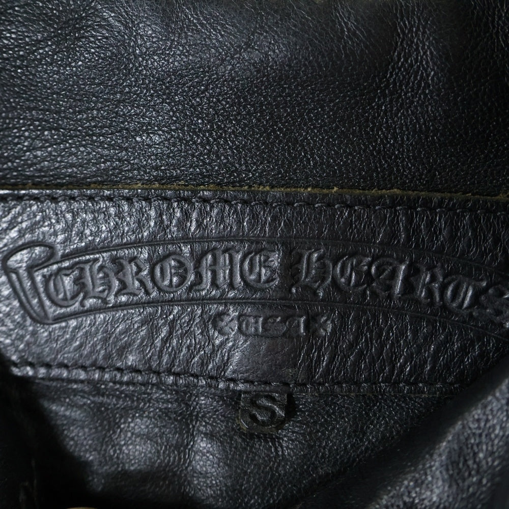 CHROME HEARTS(クロムハーツ) RACING2 DENVER レーシング2 ダガージップ レザー シングル ライダースジャケット レディース ブラック