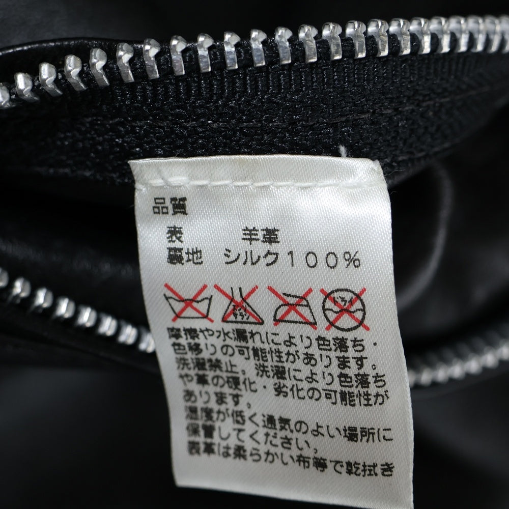 CHROME HEARTS(クロムハーツ) RACING2 DENVER レーシング2 ダガージップ レザー シングル ライダースジャケット レディース ブラック