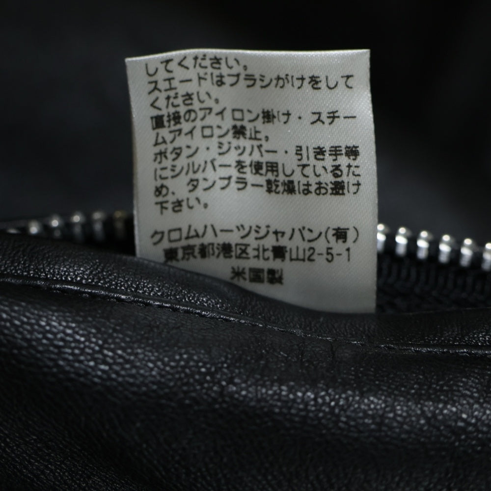 CHROME HEARTS(クロムハーツ) RACING2 DENVER レーシング2 ダガージップ レザー シングル ライダースジャケット レディース ブラック