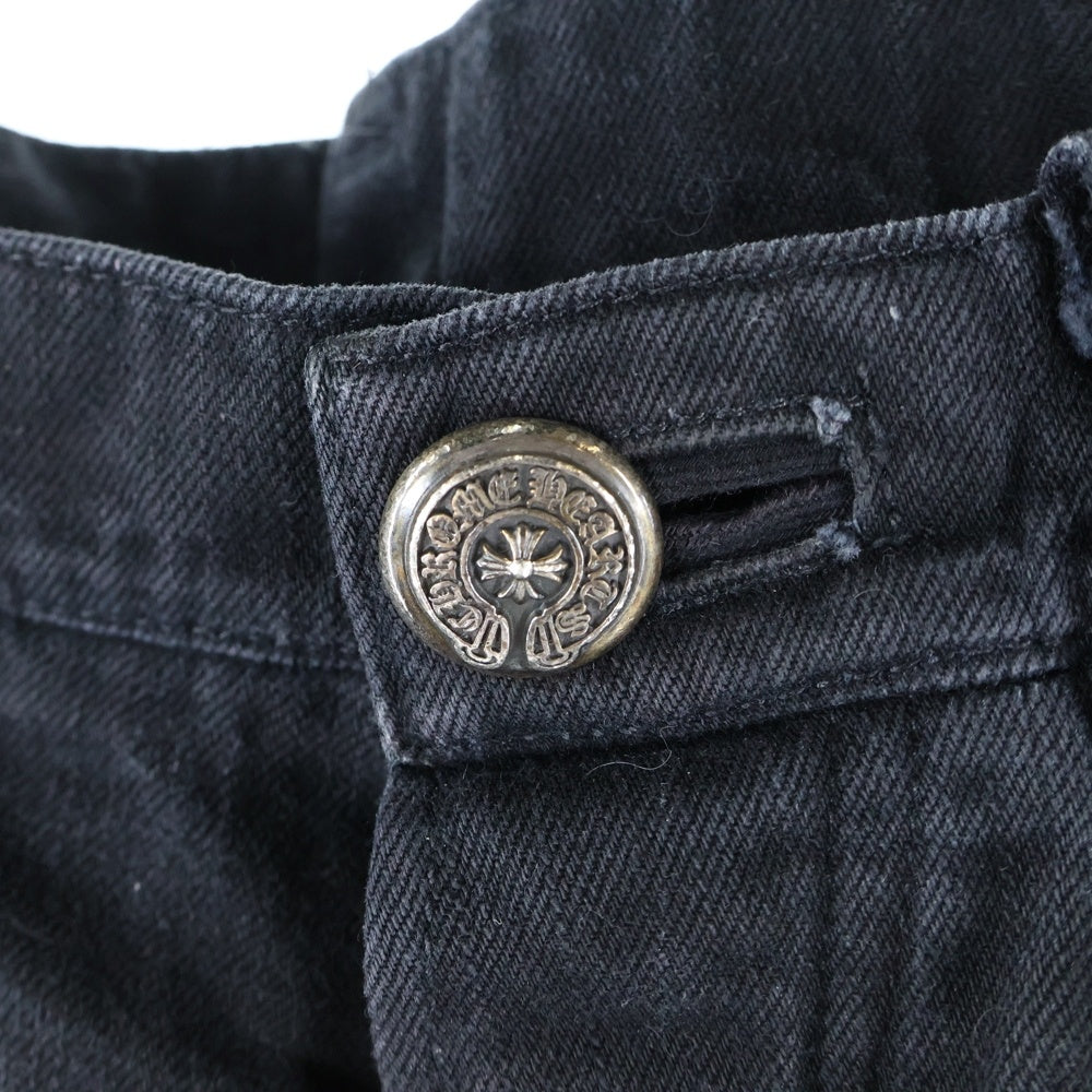 CHROME HEARTS(クロムハーツ) 旧型 FLEURKNEE FATIGUE PANTS フレアニー ファティーグ カーゴパンツ ブラック/シルバー