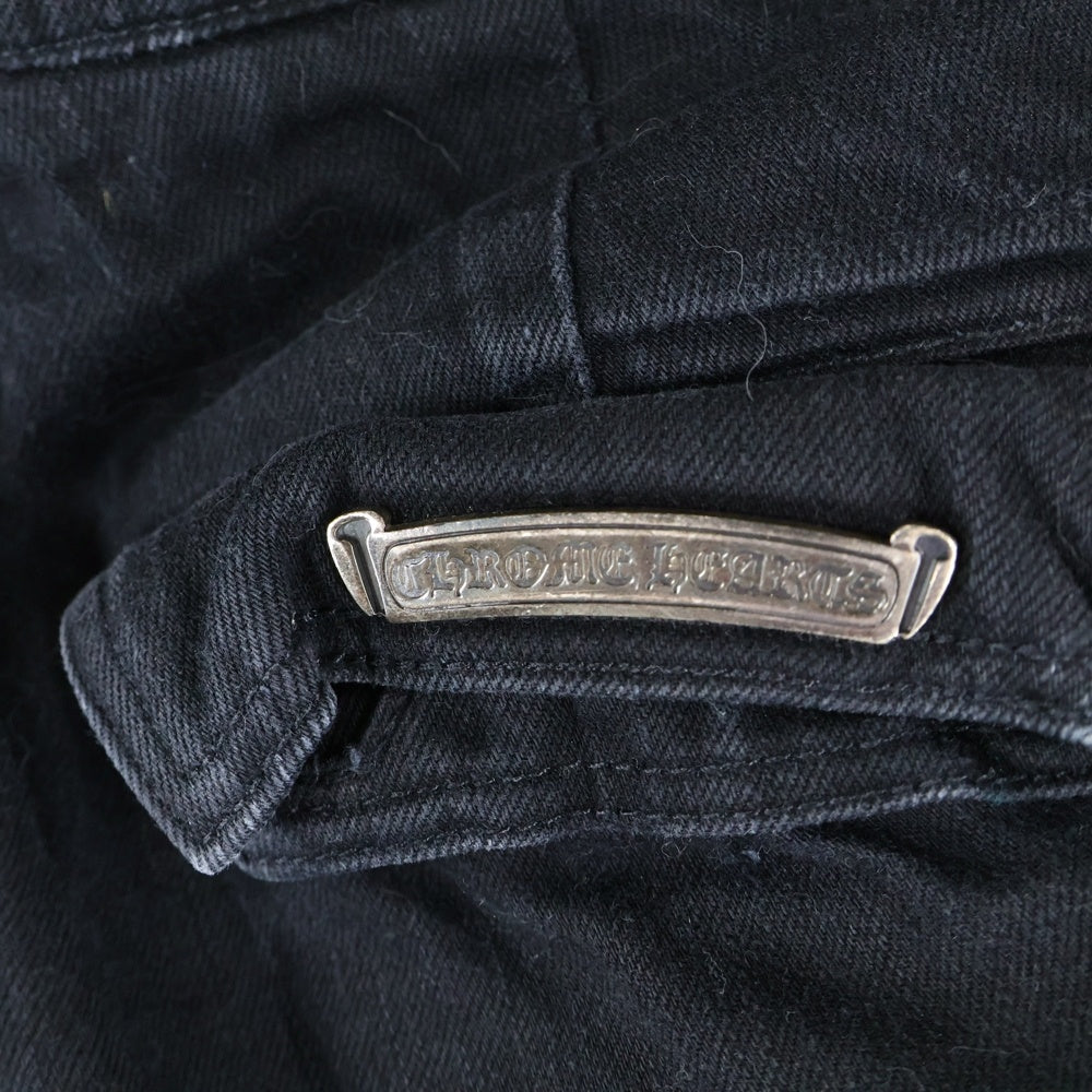 CHROME HEARTS(クロムハーツ) 旧型 FLEURKNEE FATIGUE PANTS フレアニー ファティーグ カーゴパンツ ブラック/シルバー