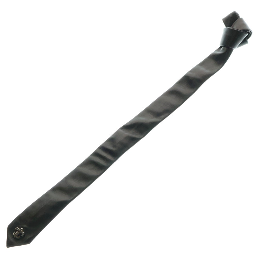 CHROME HEARTS(クロムハーツ) TIE NEK SKNNY LTHR CHプラスモチーフ レザーネクタイ ブラック