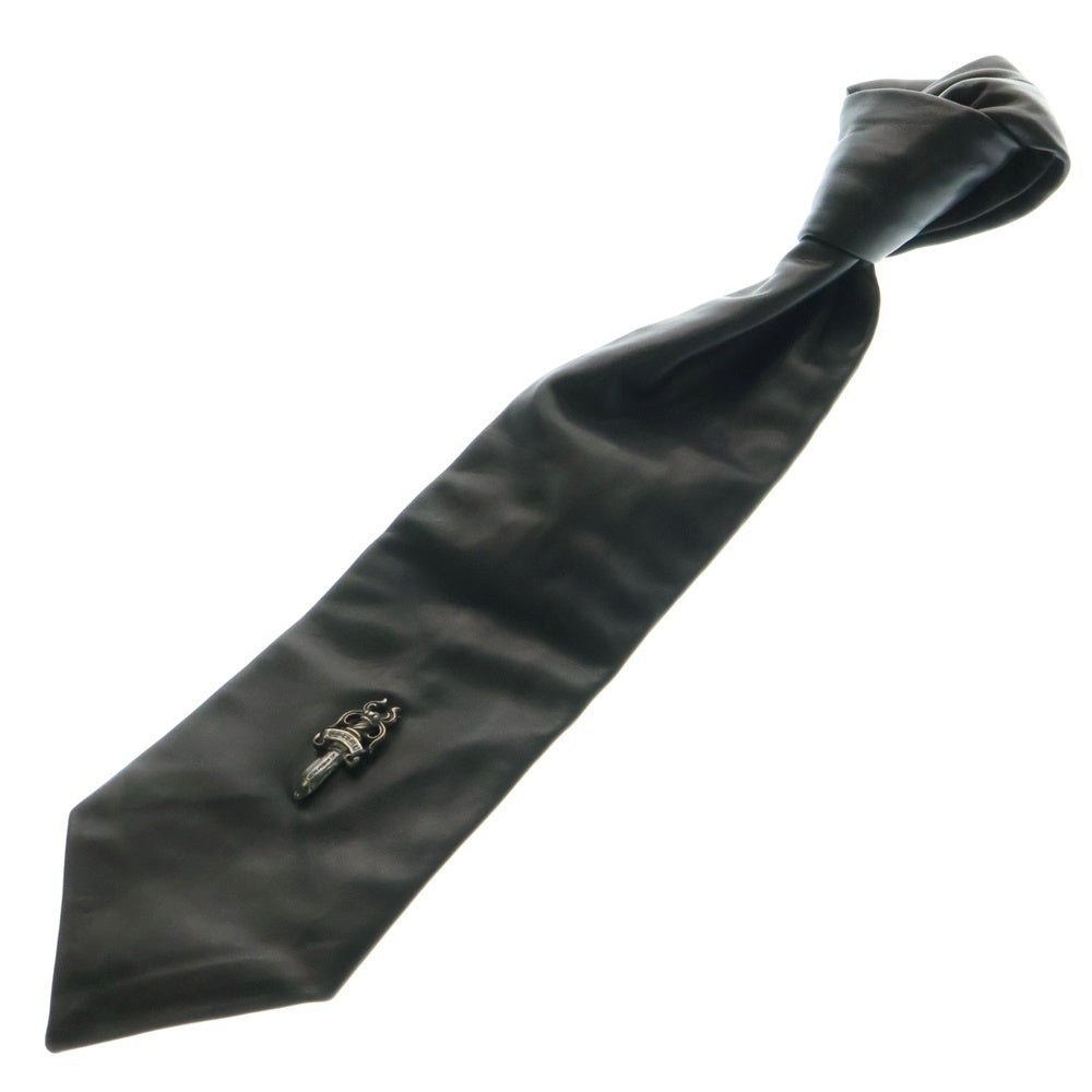 CHROME HEARTS(クロムハーツ) TIE NEK LTHR ダガーモチーフ レザーネクタイ ブラック