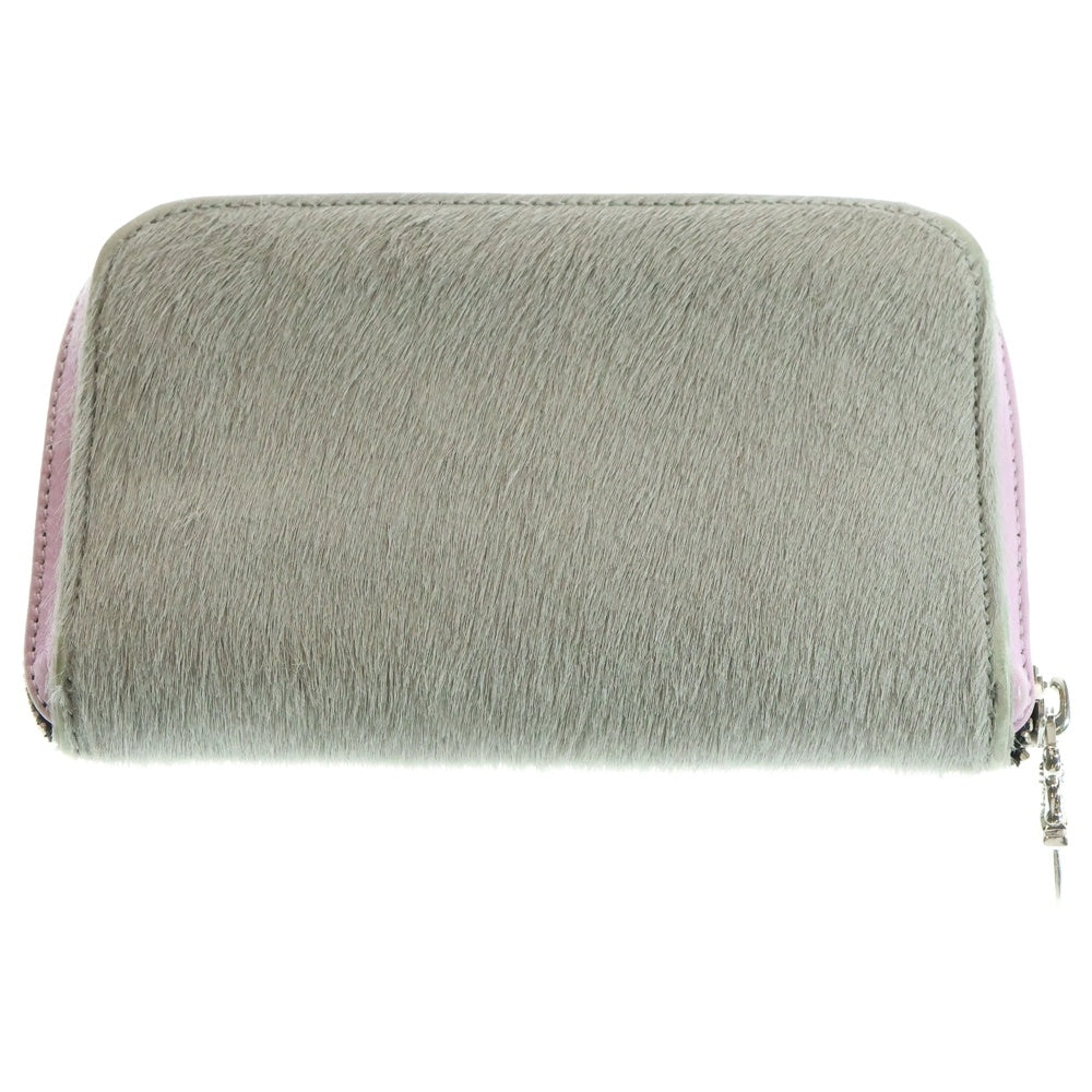 CHROME HEARTS(クロムハーツ) REC F ZIP MINI ミニ ラウンドジップ ハラコレザー コンパクトウォレット 財布 グレー