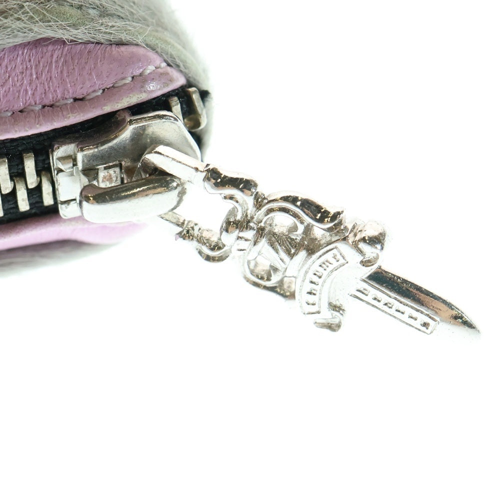 CHROME HEARTS(クロムハーツ) REC F ZIP MINI ミニ ラウンドジップ ハラコレザー コンパクトウォレット 財布 グレー
