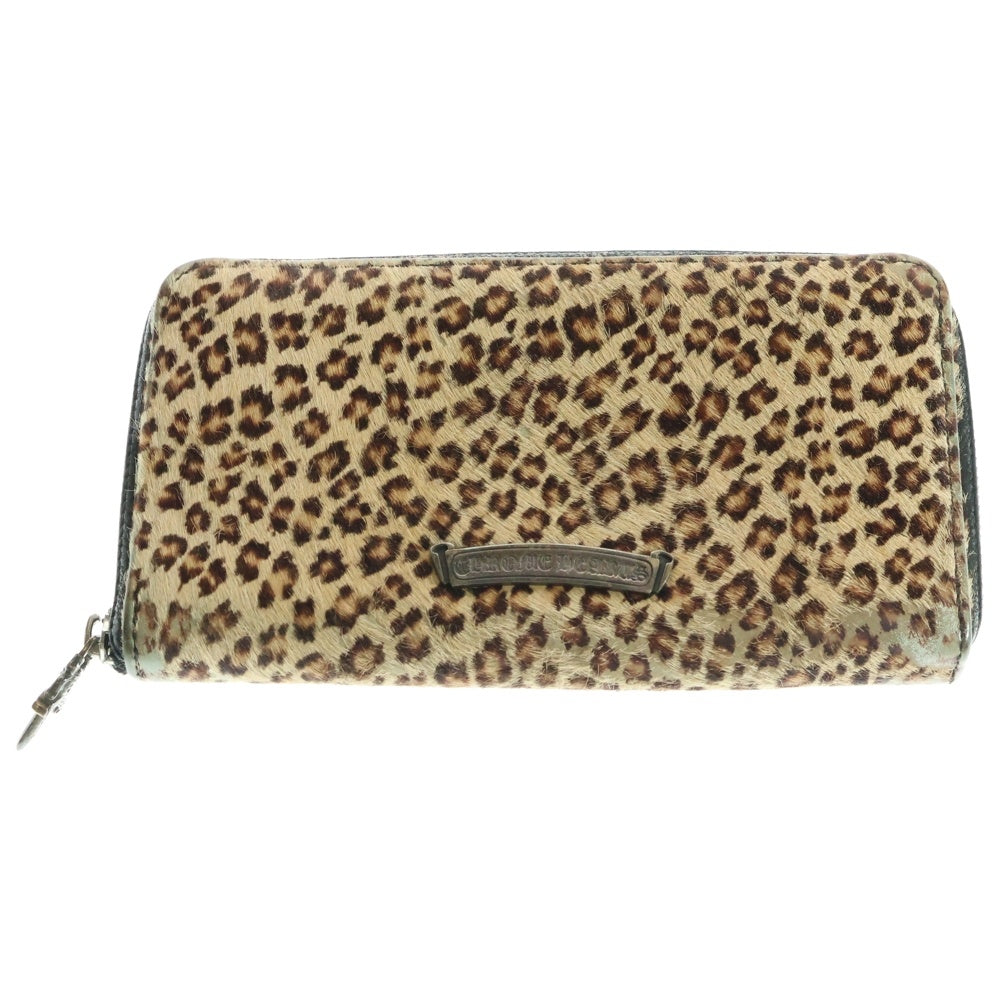 CHROME HEARTS(クロムハーツ) REC F ZIP MINI ミニ ラウンドジップ ダルメシアン ハラコレザー コンパクトウォレット 財布 ブラウン/ホワイト